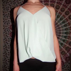 Pale green drapey tank